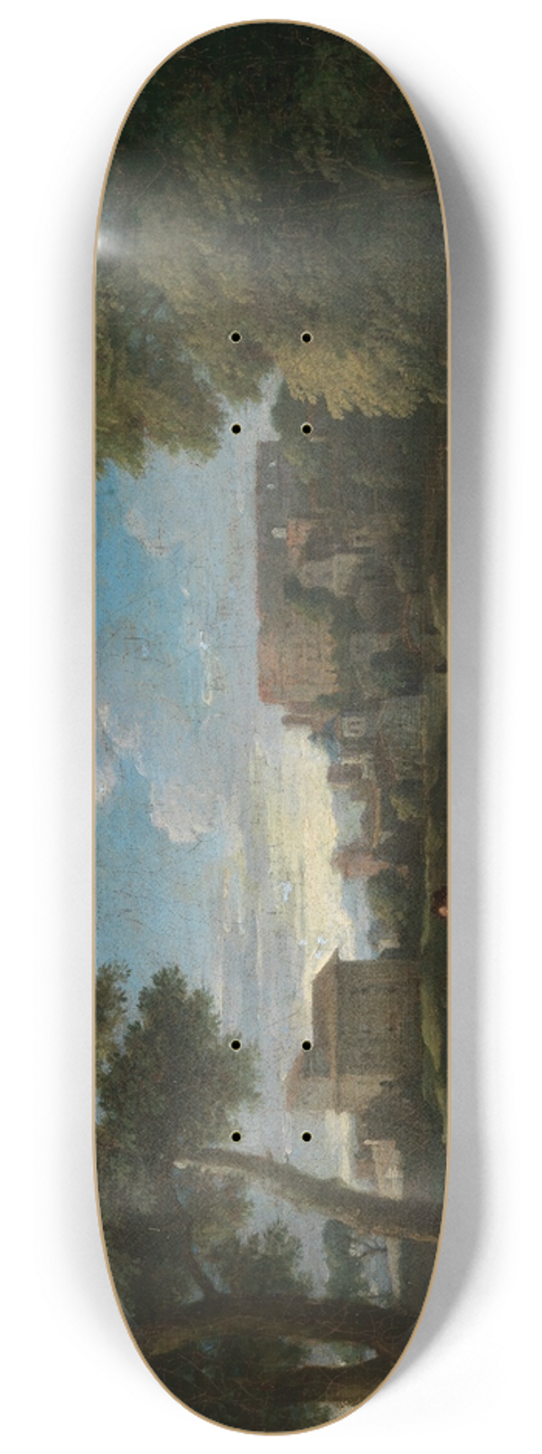 Jan Frans Van Bloemen - Klassische Landschaft bei Rom mit Blick vom Palatin auf das Kolosseum 8.25 inch art skate deck