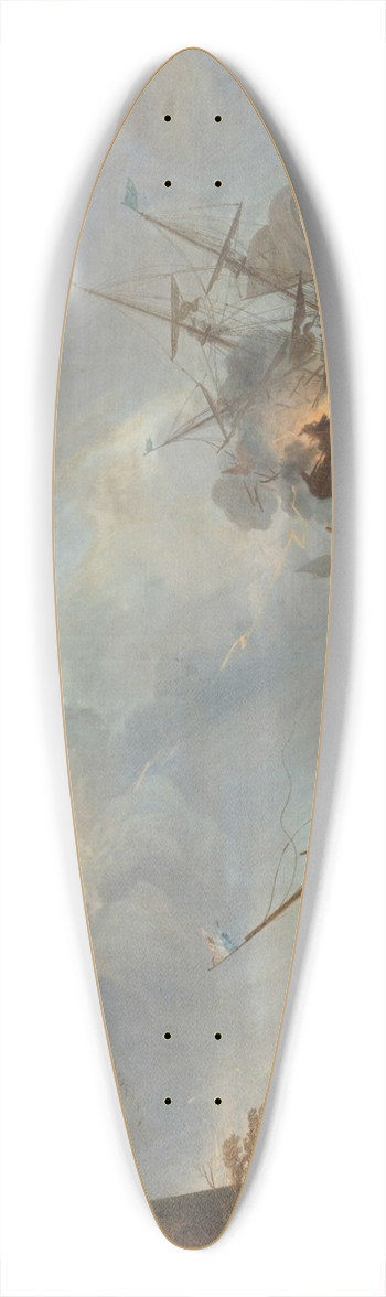 Adrien Manglard - A storm on a rocky coast 39.3 inch art pintail longboard deck