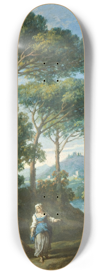 Jan Frans Van Bloemen - View of the Roman Campagna with Figures Conversing 8.25 inch art skate deck