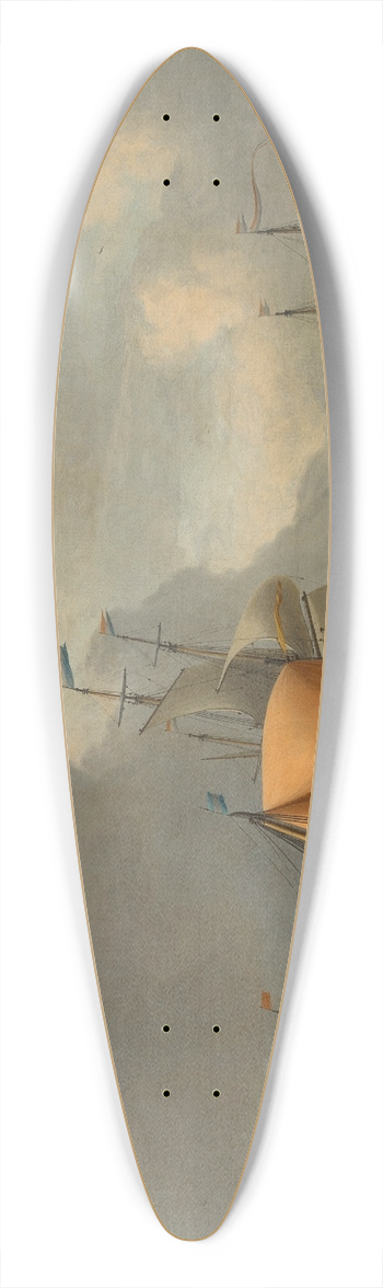 Aernout Smit - Dutch Men owar on choppy waters 39.3 inch art pintail longboard deck