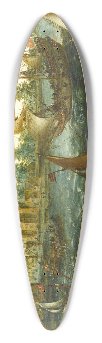 Aert Anthonisz - Ships off IJsselmonde 39.3 inch art pintail longboard deck