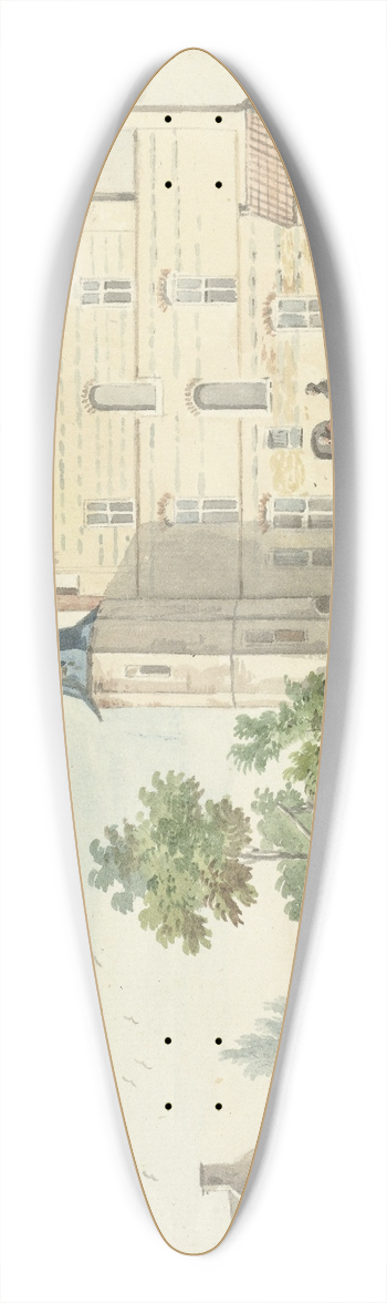 Aert Schouman - Het kasteel en school te Wouw 39.3 inch art pintail longboard deck