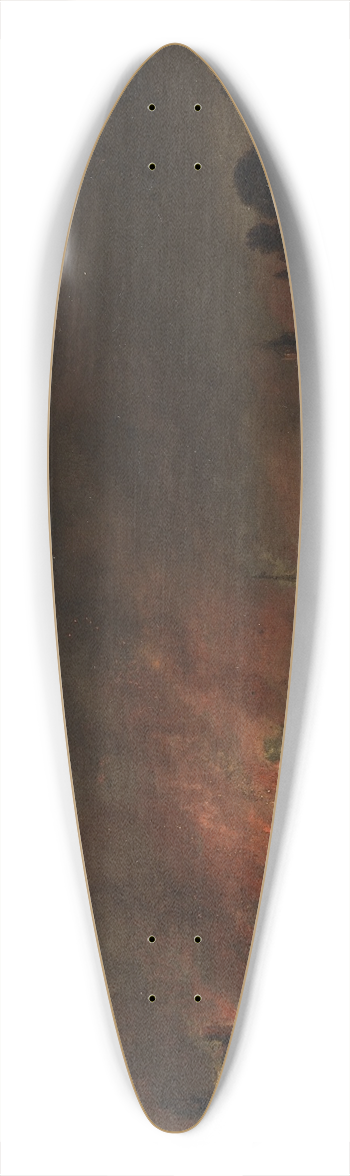 Aert van der Neer - Fire at a Village by Night 39.3 inch art pintail longboard deck