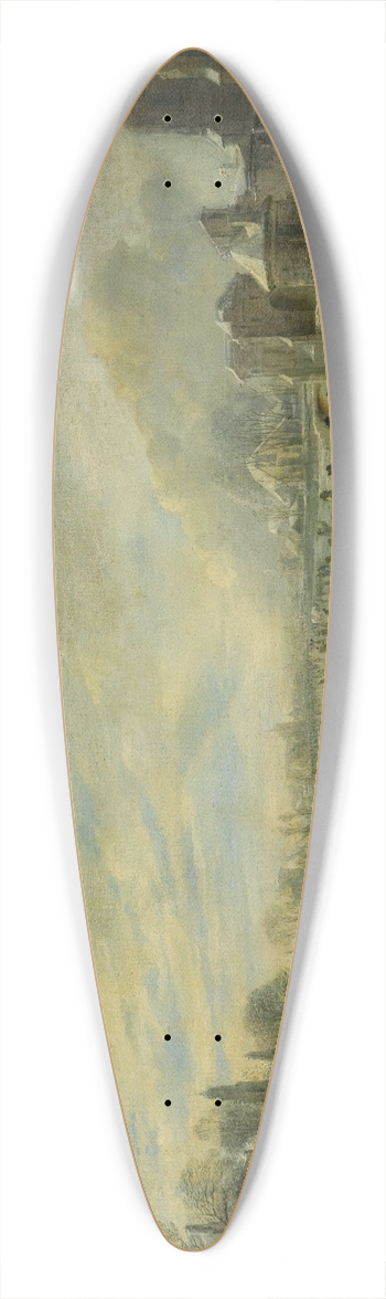 Aert van der Neer - Winter Landscape With Skaters 39.3 inch art pintail longboard deck