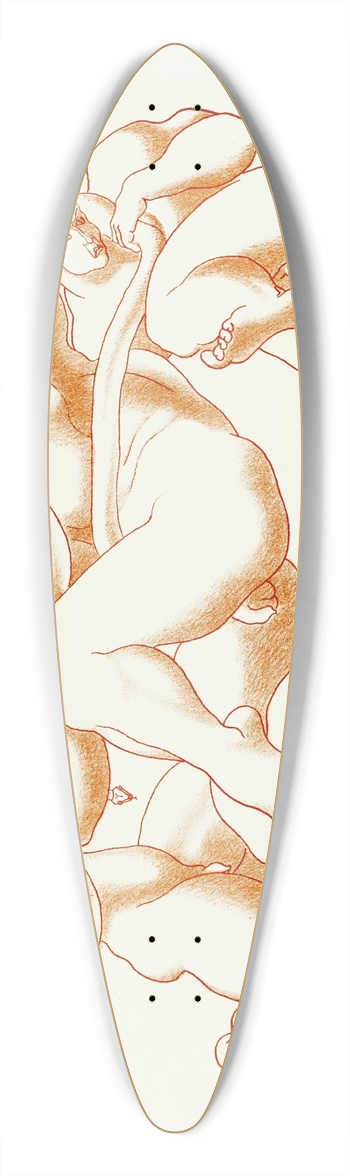 After Auguste Rodin - Abstract Nude 39.3 inch art pintail longboard deck