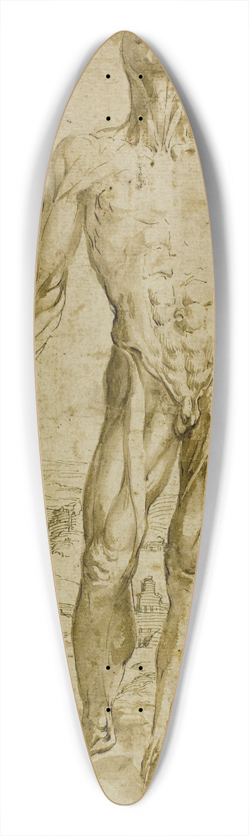 After Jan Stephan van Calcar - corch before Landscape 39.3 inch art pintail longboard deck