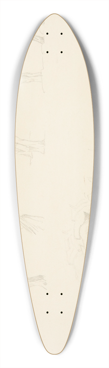 Agnes Lunn - Studieblad med heste 39.3 inch art pintail longboard deck