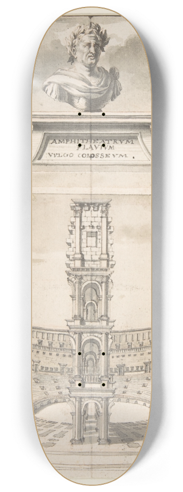 Jan Goeree - A Reconstruction of the Colosseum in Cross-Section 8.25 inch art skate deck