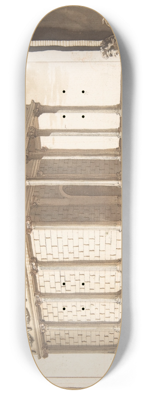 Jan Goeree - A Reconstruction of the Temple of Fortuna 8.25 inch art skate deck