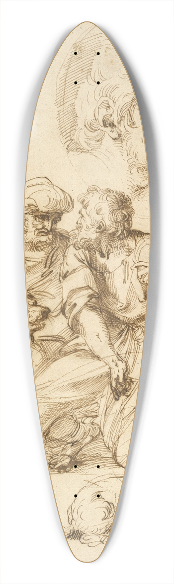 Agostino Carracci - A Group of Shepherds, and Other Studies 39.3 inch art pintail longboard deck