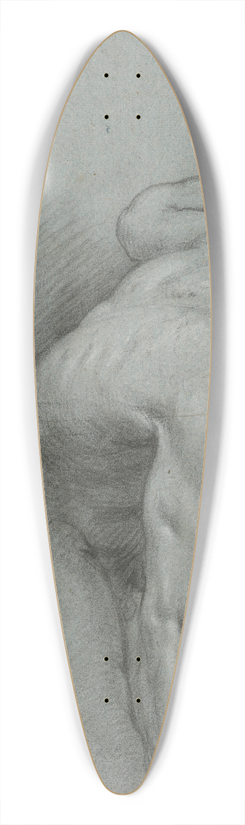 Agostino Carracci - Kneeling Figure 39.3 inch art pintail longboard deck