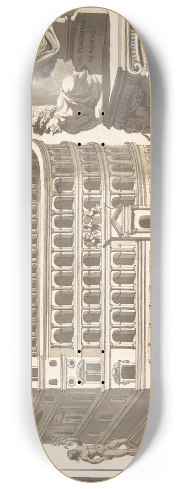 Jan Goeree - A Reconstruction of the Theatre of Pompey 8.25 inch art skate deck