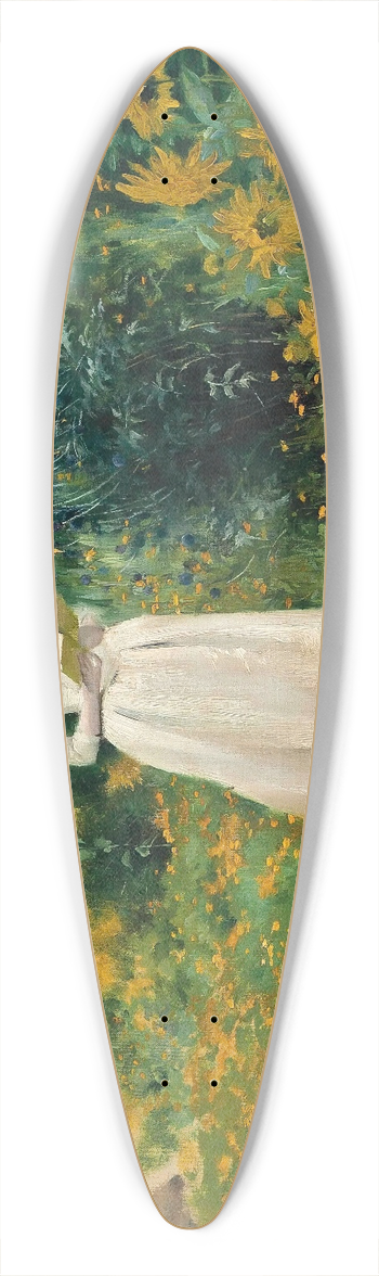 Albert Aublet - Reading on the garden path 39.3 inch art pintail longboard deck
