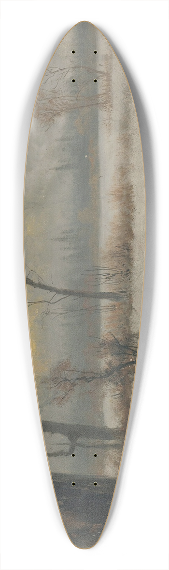 Albert Bierstadt - Winter Landscape 39.3 inch art pintail longboard deck