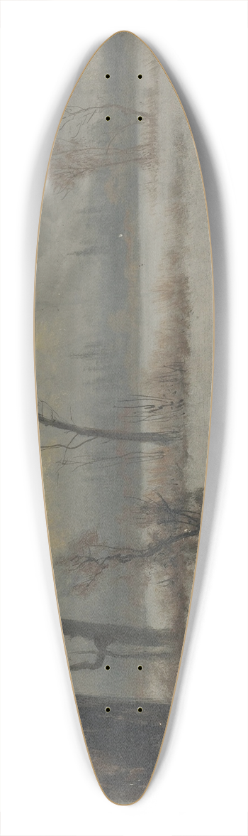 Albert Bierstadt - Winter Landscape 39.3 inch art pintail longboard deck