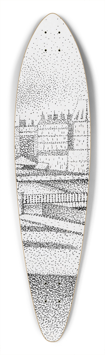 Albert Dubois-Pillet - Le quai Montebello (Vue de Paris) 39.3 inch art pintail longboard deck