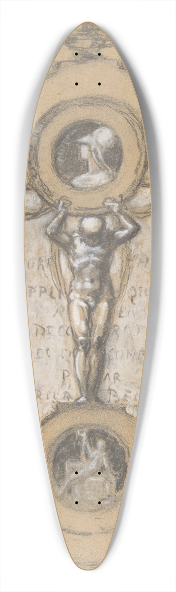 Albert-Ernest Carrier-Belleuse - Design for a Frontispiece 39.3 inch art pintail longboard deck