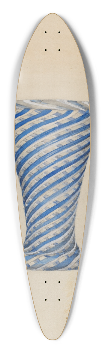 Albert Eyth - Vase (Blue and White) 39.3 inch art pintail longboard deck