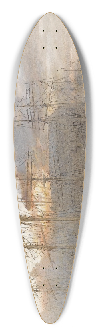 Albert Goodwin - Bristol docks 39.3 inch art pintail longboard deck