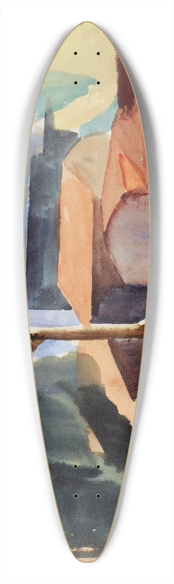 Albert Mller - Tessiner Huser 39.3 inch art pintail longboard deck