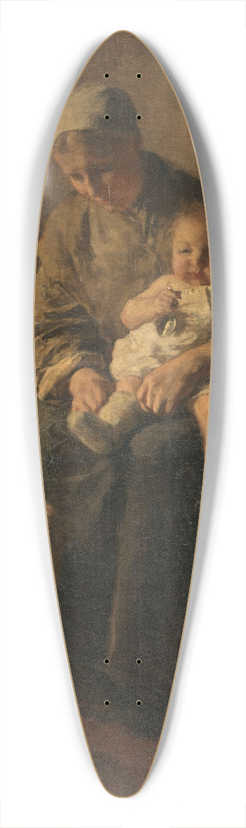 Albert Neuhuys - A Mother with her Child 39.3 inch art pintail longboard deck