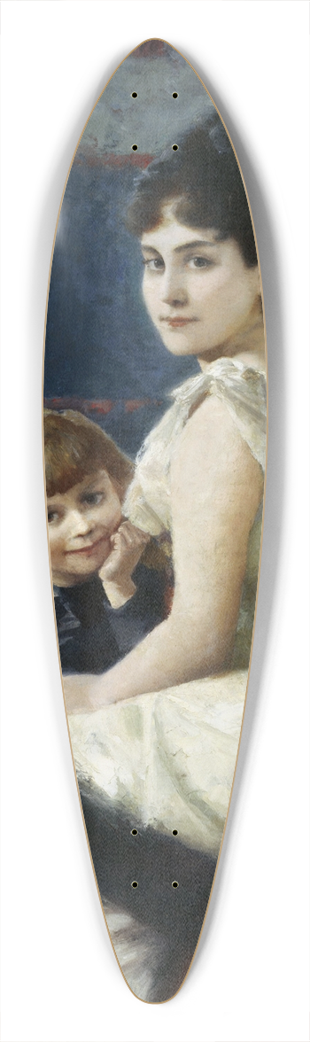 Albert von Keller - Irene von Keller with son Balthasar 39.3 inch art pintail longboard deck