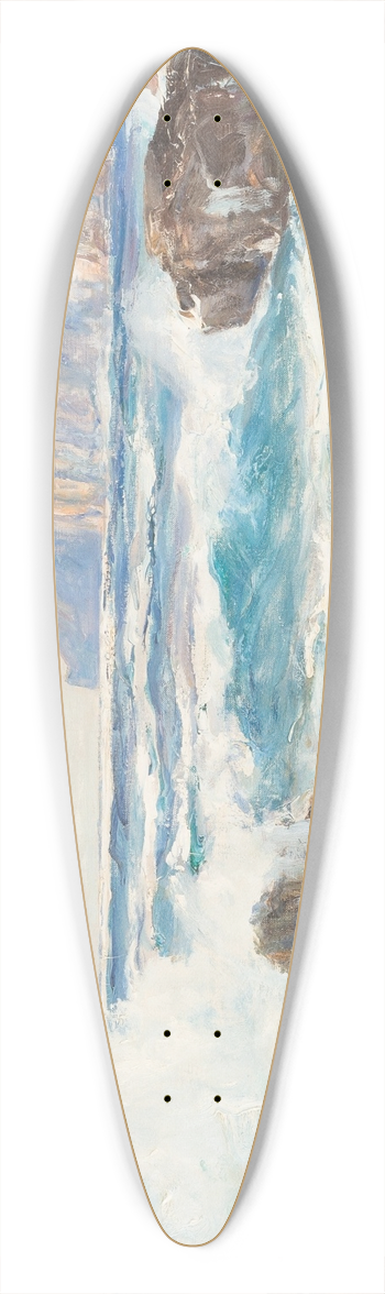 Albert Wenk - Breakers on a rocky coast 39.3 inch art pintail longboard deck