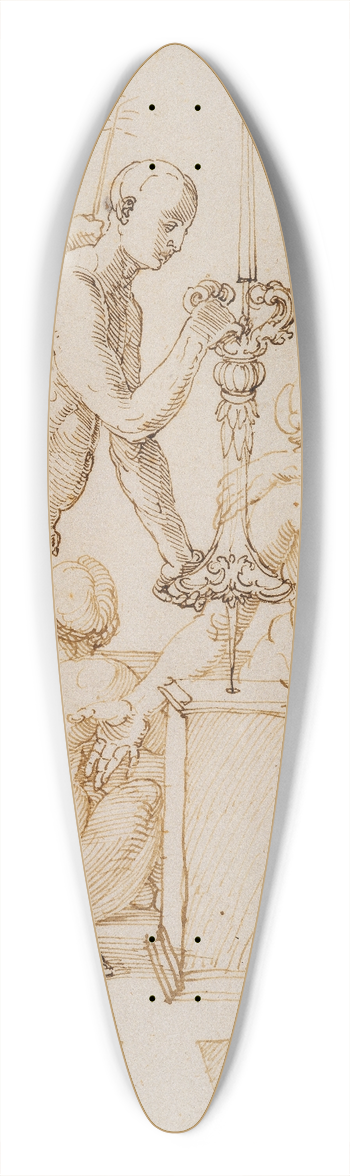 Albrecht Drer - Fnf nackte Figuren um einen brennenden Leuchter 39.3 inch art pintail longboard deck