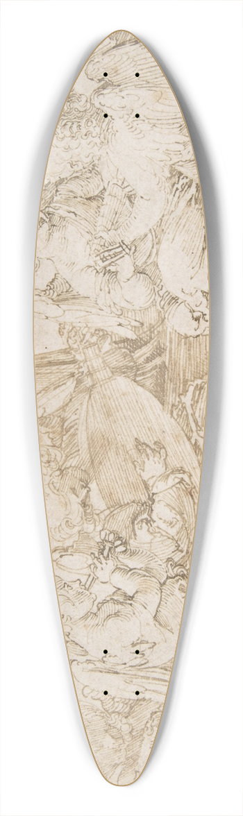 Albrecht Drer - Music-Making Angels 39.3 inch art pintail longboard deck