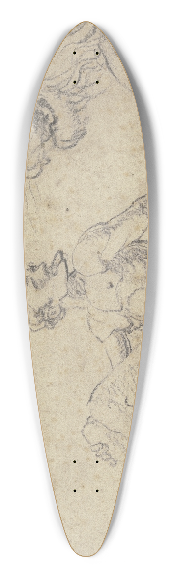 Albrecht Drer - Sitzender nackter Mann mit einem Lwen 39.3 inch art pintail longboard deck