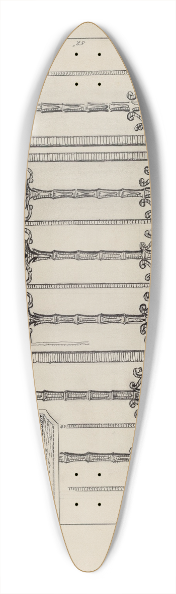 Al Curry - Cast Iron Fence 39.3 inch art pintail longboard deck
