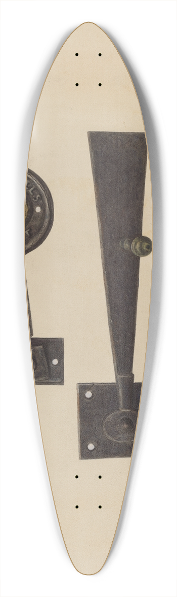 Al Curry - Three Door Latches 39.3 inch art pintail longboard deck