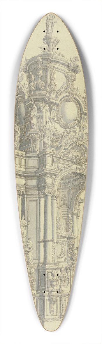 Alessandro Bibbiena - Design for an altar 39.3 inch art pintail longboard deck