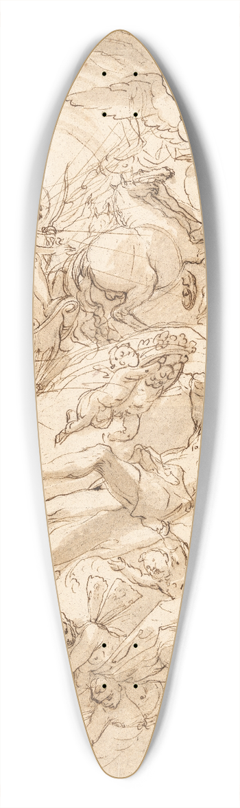 Alessandro Gherardini - Apollo in his chariot, draft for ceiling painting 39.3 inch art pintail longboard deck