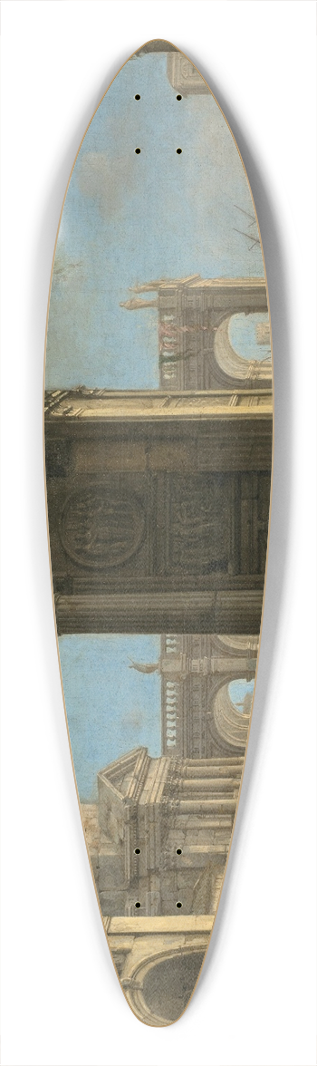 Alessandro Salucci - Architectural capriccio with a harbour 39.3 inch art pintail longboard deck