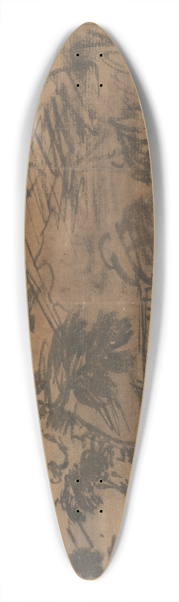 Alexander Cozens - Tree and Distant Hills 39.3 inch art pintail longboard deck
