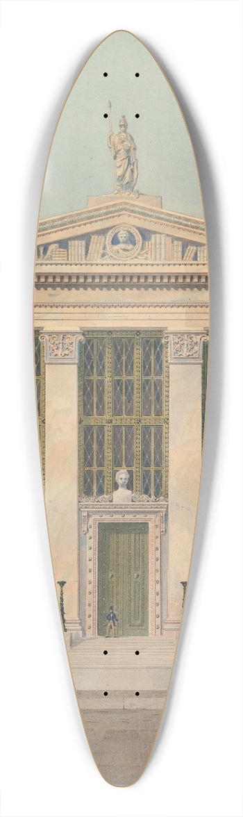 Alexander Jackson Davis - Study for the Astor Library, New York 39.3 inch art pintail longboard deck