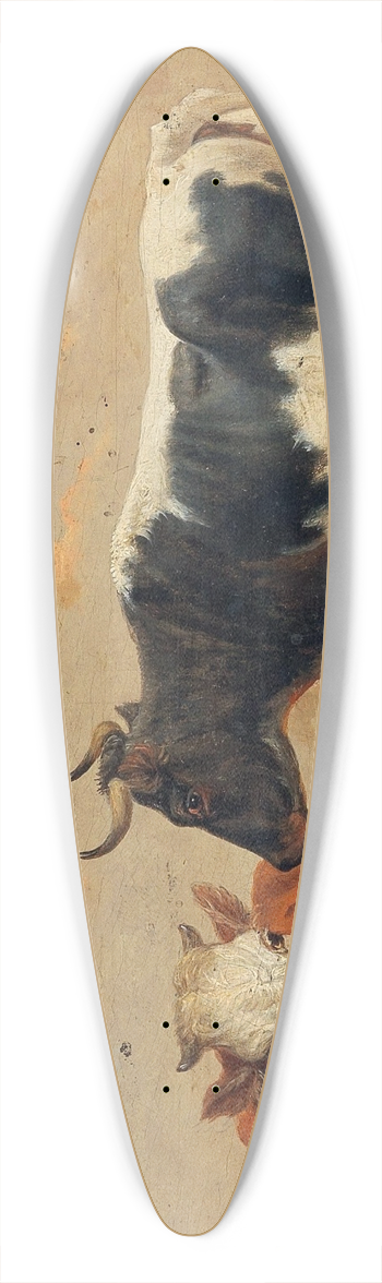 Alexander Johann Dallinger von Dalling - Cows in the Pasture 39.3 inch art pintail longboard deck