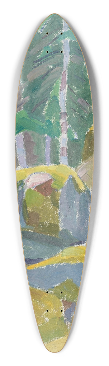 Alexander Konstantinovich Bogomazov - Landscape With Trees 39.3 inch art pintail longboard deck