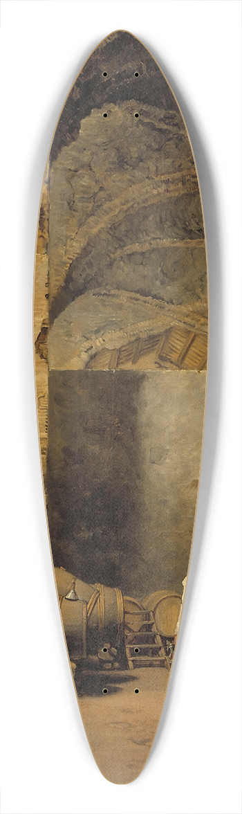 Alexander Laurus - A Monk In A Ruin Which Has Been Made Into A Wine Cellar 39.3 inch art pintail longboard deck