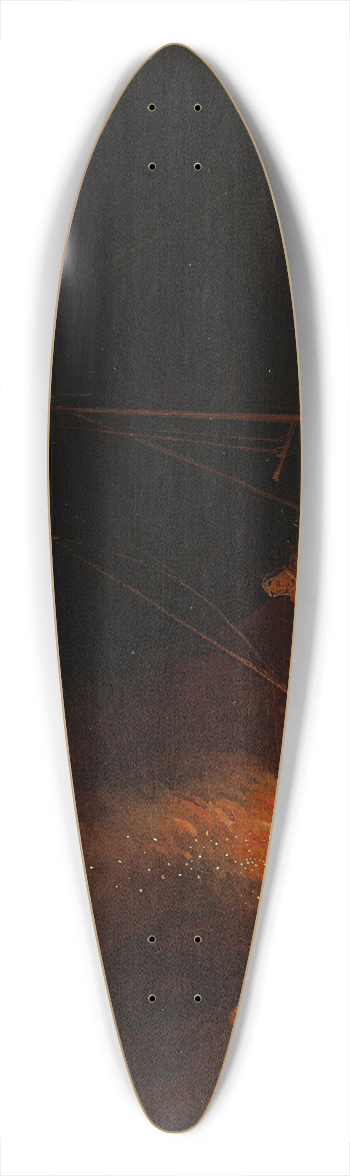 Alexander Laurus - Fishermen Lighting A Campfire 39.3 inch art pintail longboard deck