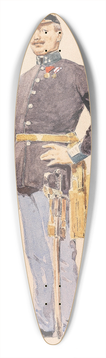 Alexander Pock - Offizier 39.3 inch art pintail longboard deck