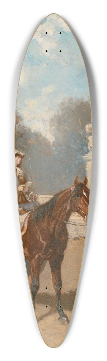 Alexander Von Bensa - A Lady on Horseback 39.3 inch art pintail longboard deck