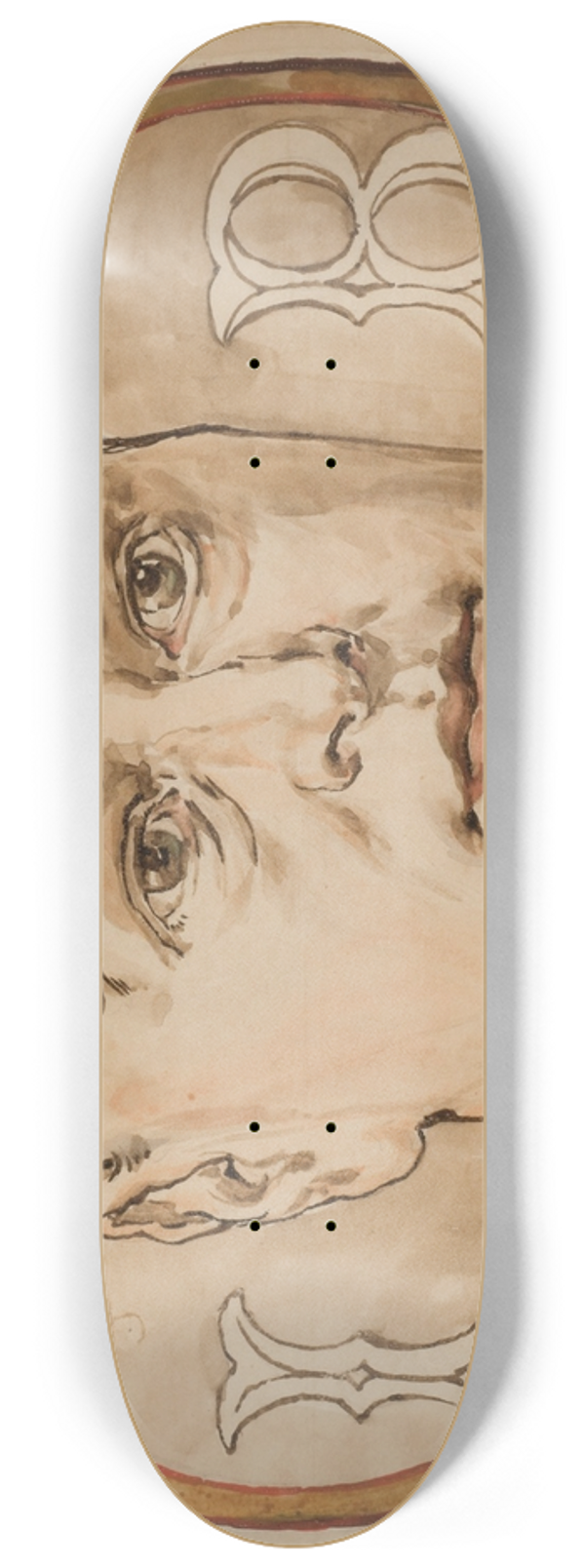 Jan Matejko - Karton do polichromii Kocioa Mariackiego  Gowa mska i litery I, B, X_ (ks. Jan Bukowski) 8.25 inch art skate deck