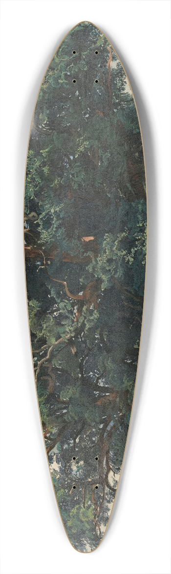 Alexandre Calame - Landscape With Oak Trees 39.3 inch art pintail longboard deck