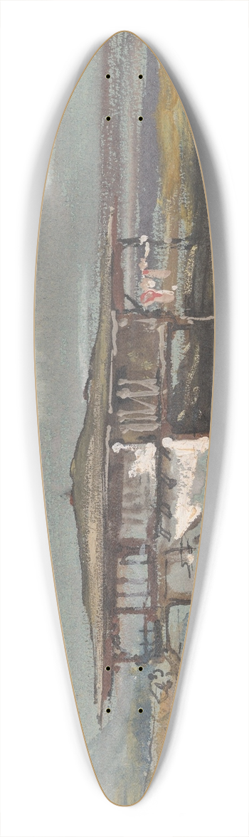 Alexandre-Gabriel Decamps - A House in Turkey 39.3 inch art pintail longboard deck