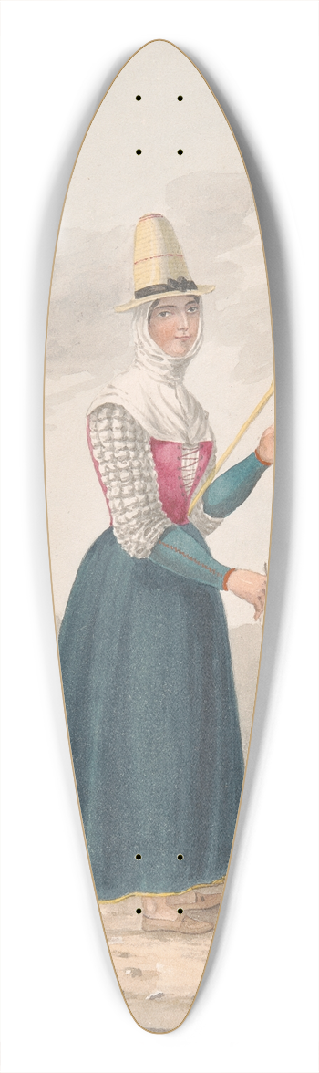 Alfred Diston - Girl from Hierro 39.3 inch art pintail longboard deck