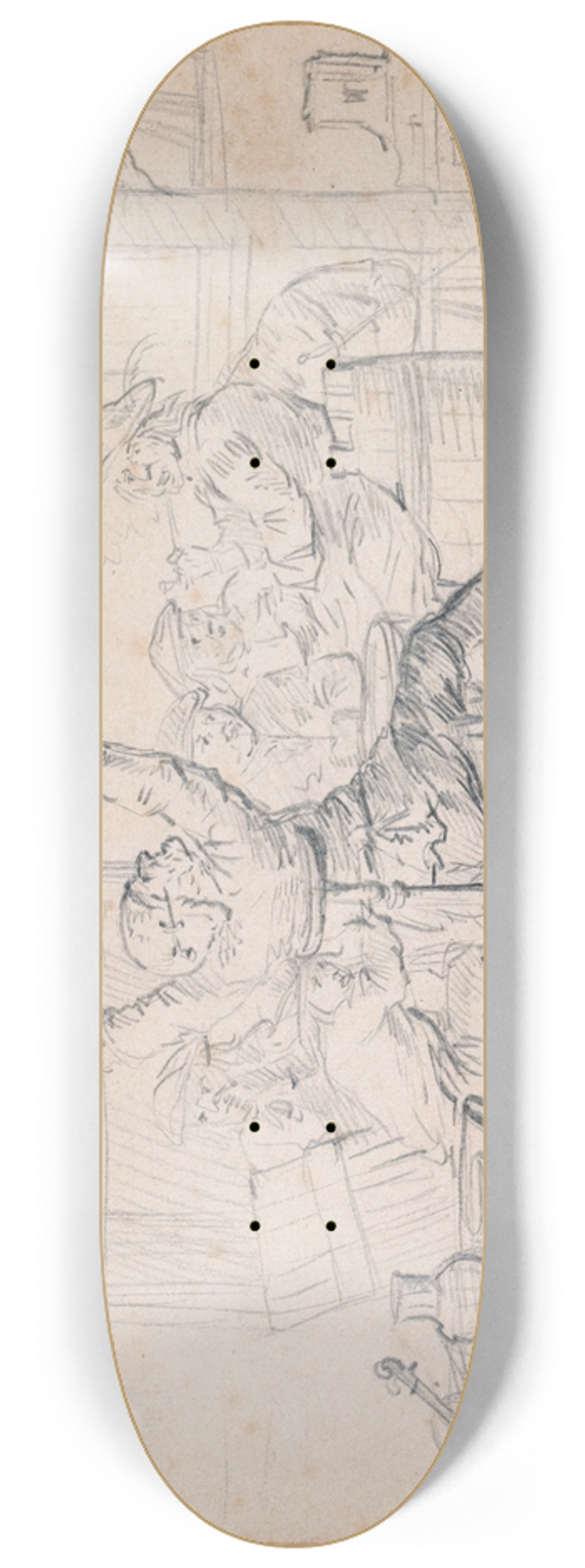 Jan Miense Molenaer - Merrymaking in a Tavern 8.25 inch art skate deck