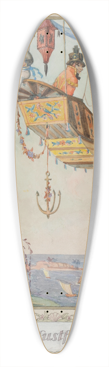 Alfred Hagel - Die Lustfahrt 39.3 inch art pintail longboard deck