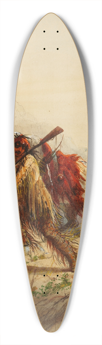 Alfred Jacob Miller - The Scalp-Lock 39.3 inch art pintail longboard deck